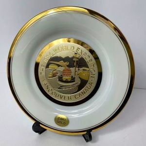 Vintage CHOKIN PLATE From Japan 24K Gold